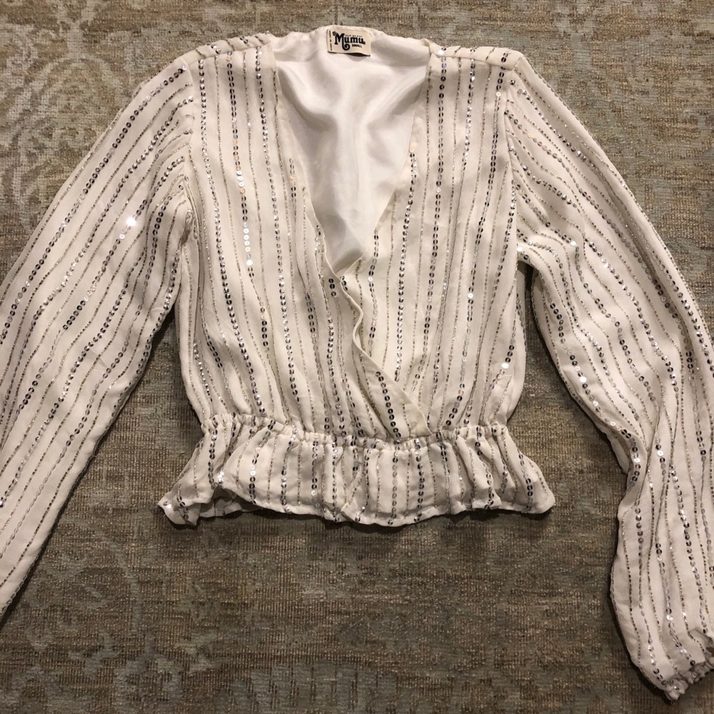 Show me your Mumu - Richie Faux Wrap Sequin Top